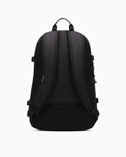 Straight Edge Backpack Black, Back View