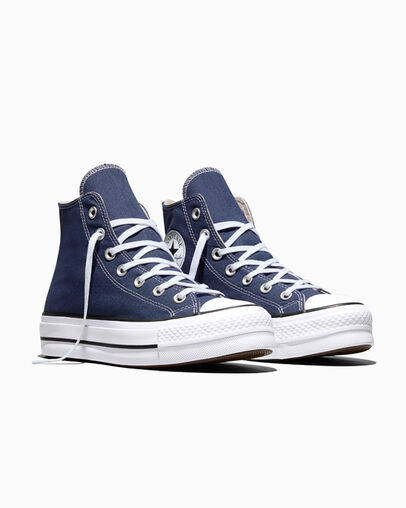Chuck Taylor All Star Lift Platform Canvas Navy/White/Black, Top and Side View