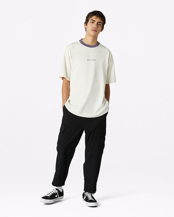 Oversized Wordmark Ringer Crew Neck 