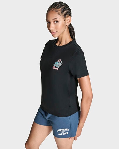 Motel T-Shirt Black, Full Body View