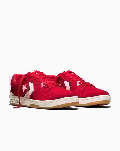 CL98 Suede Red/Egret/Gum, Top and Side View