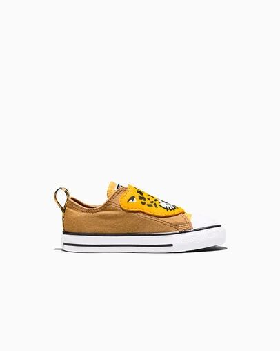 Chuck Taylor All Star One Strap Leopards Easy-On Honey Stick Brown/Gold Palm/White, Outer Side View