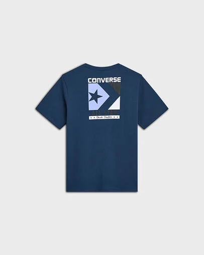 Timeless Boxed Chevron T-Shirt Converse Navy, Back View