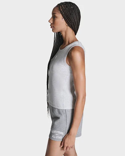 RETRO BOX STAR TANK Lt Grey Heather, Full Body View