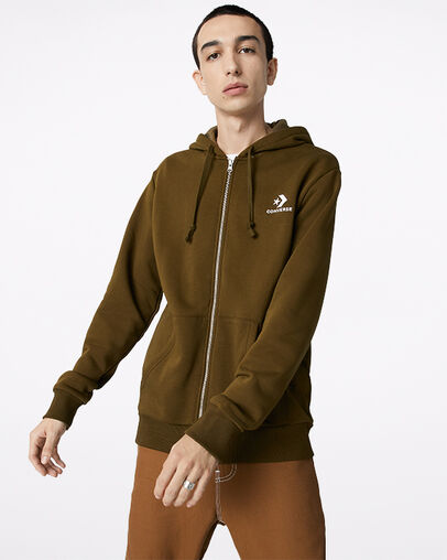 Star Chevron Embossed Full-Zip Surplus Olive