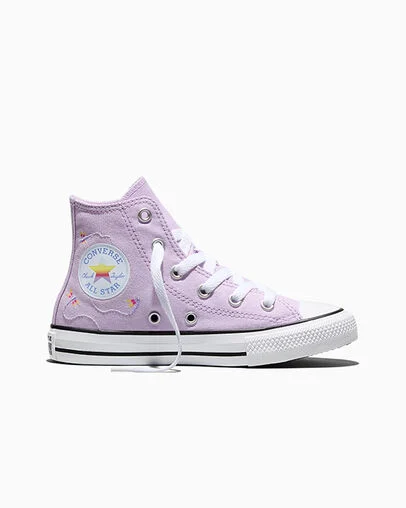 Chuck Taylor All Star Embroidered Dragonflies Lavender Latte/Very Peri/White, Outer Side View