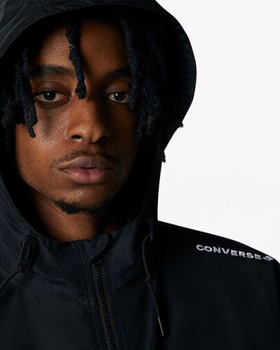 Convertible Polyester Down Jacket Converse Black, Detail View