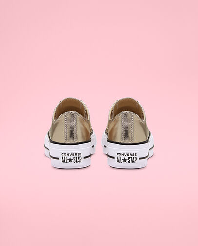 Metallic Canvas Platform Chuck Taylor All Star Gold/Black/White