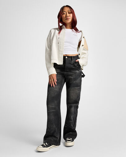 Ruched Crop Top White, Back View