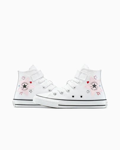 Chuck Taylor All Star Easy-On Doodles White/Pink Frosting/My Jam, Detail Angle View