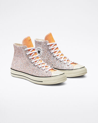 Converse x JW Anderson Glitter Chuck 70 High Top Nasturtium/Egret/Black