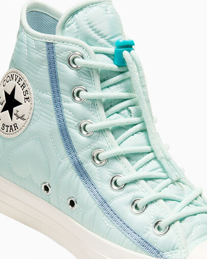 Chuck Taylor All Star Quilted Chance Of Rain Blue/Cocoon Blue, Detail Angle View