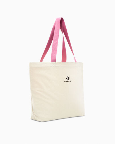 Star Chevron Canvas Tote Bag Undyed Canvas/Cactus Bud, 3/4 View