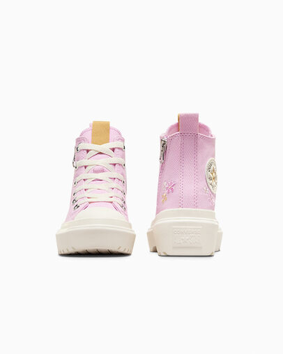 Chuck Taylor All Star Lugged Lift Flowers Platform Stardust Lilac, Heel View