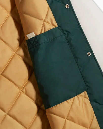 Retro Color Blocked Coaches Jacket Green Envy, Detail View