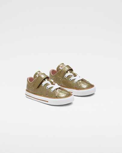 Chuck Taylor All Star Galaxy Glimmer Hook and Loop Low Top Gold/Coastal Pink/White