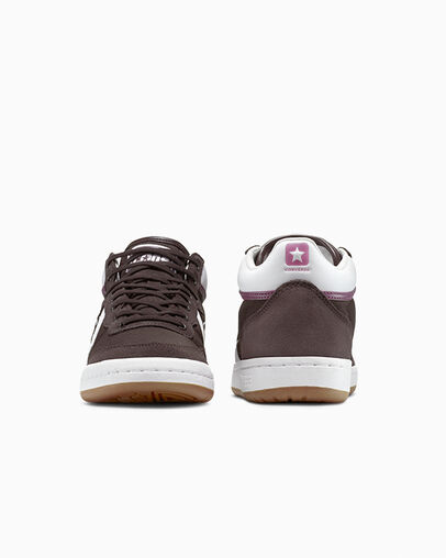 CONS Fastbreak Pro Nylon & Leather Rugged Brown/White/Mesa Rose, Heel View