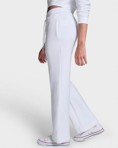 French Terry Front Seam Pants White 10A, Back View
