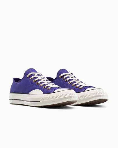 Chuck 70 Denim Court Purple/Egret/Black, Top and Side View