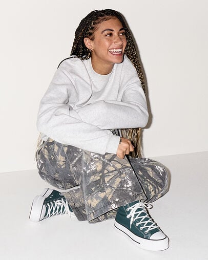 Chuck Taylor All Star Lift Platform Canvas Jaded Teal/White/Black, On Foot Shot 1