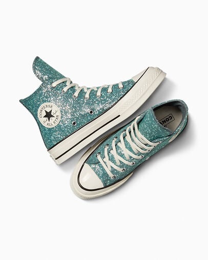 Chuck 70 Glitter Newtral Teal/Egret/Black, Angled View
