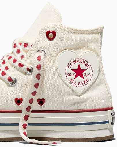 Chuck Taylor All Star Lift Platform Valentine's Day Vintage White/Vintage White, Detail Angle View