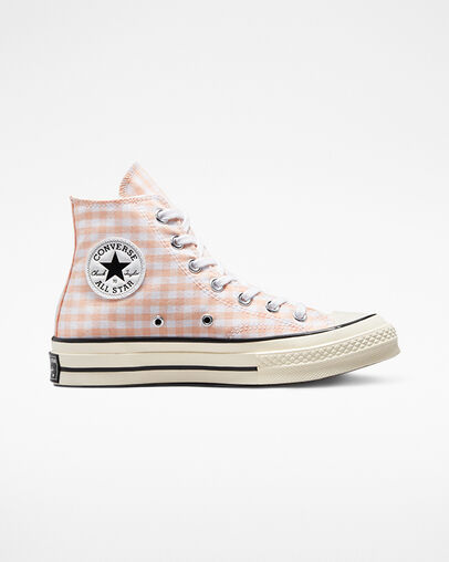 Chuck 70 Gingham Cheeky Coral/White/Egret, Outer Side View
