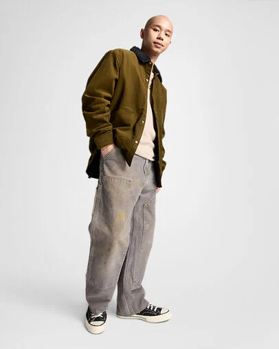 Corduroy Jacket Surplus Olive, Back View