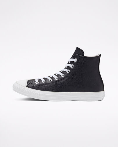 Seasonal Color Leather Chuck Taylor All Star Black/White/Mouse