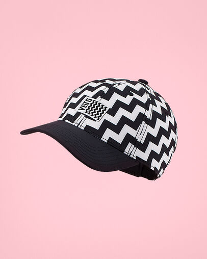 VLTG Baseball Hat Converse Black Voltage Print, Front View