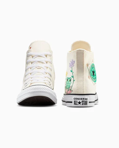Chuck Taylor All Star Lily Pad Egret/White/Apex Green, Heel View