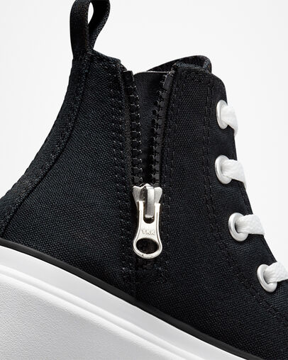 Chuck Taylor All Star Lugged Lift Platform Canvas Black/Black/White, Detail Angle View