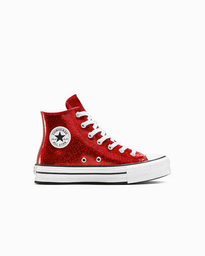 Chuck Taylor All Star Lift Platform Disco Glitter Wine Red/White/Days Ahead, Outer Side View
