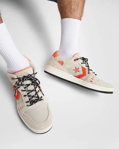 CONS AS-1 Pro Suede & Cordura Papyrus/Black/Vermillion Red, Reflective View