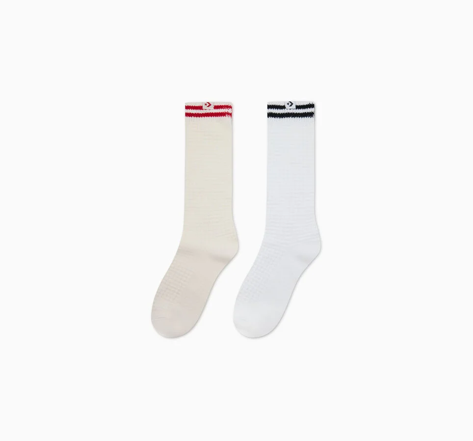 2-Pack Waffle Knit Varsity Crew Socks Converse Red