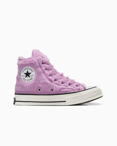 Chuck 70 Faux Fur Classic Amethyst/Egret/Black, Outer Side View