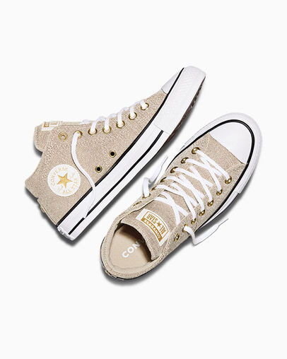 Chuck Taylor All Star Madison Heathered Shine Papyrus/White/Gold, Angled View