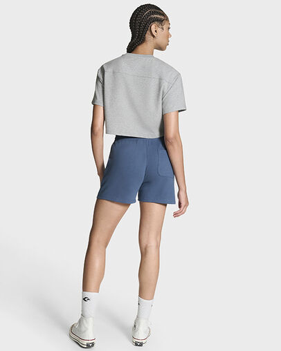 Chuck Taylor All Star Patch Cropped T-Shirt Vintage Grey Heather, Detail View