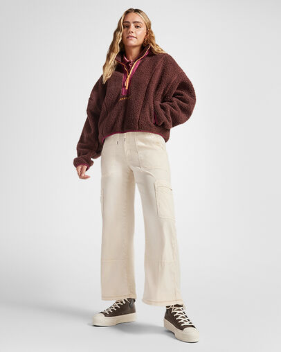 Sherpa Half Zip Top Eternal Earth Brown, Back View