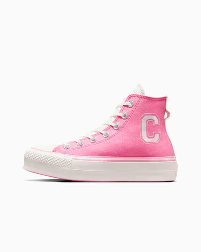 Chuck Taylor All Star Lift Platform Retro Varsity Oops Pink/Oops Pink, Inner Side View