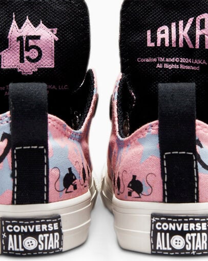 Converse x Coraline Chuck Taylor All Star Easy On Lotus Pink/Black/Fossilized, Reflective View