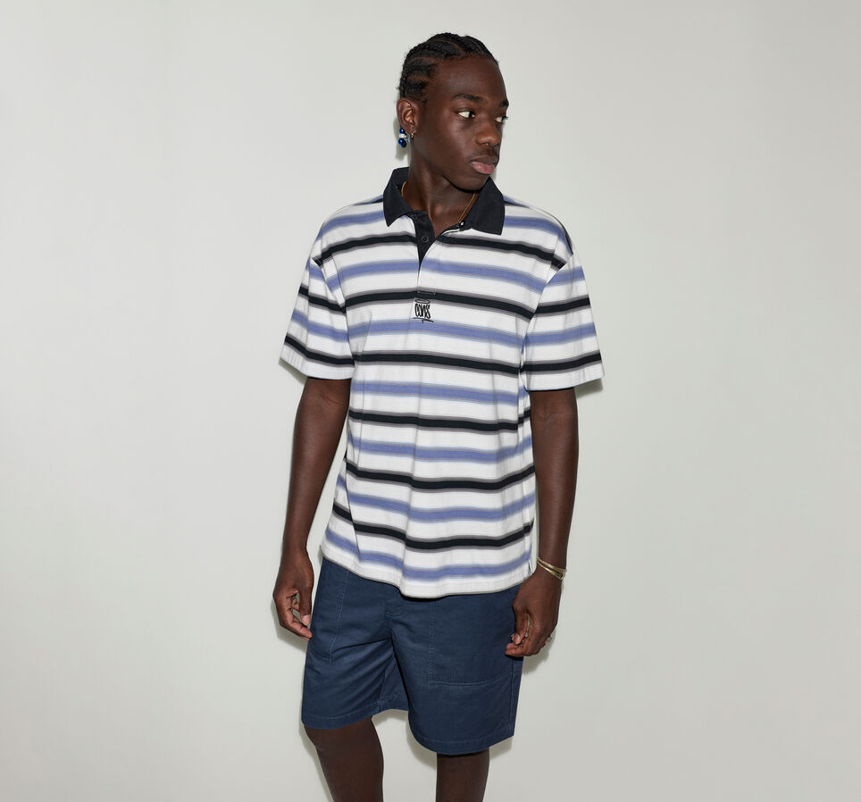 CONS Script Stripe Polo Shirt Indigo Storm Multi