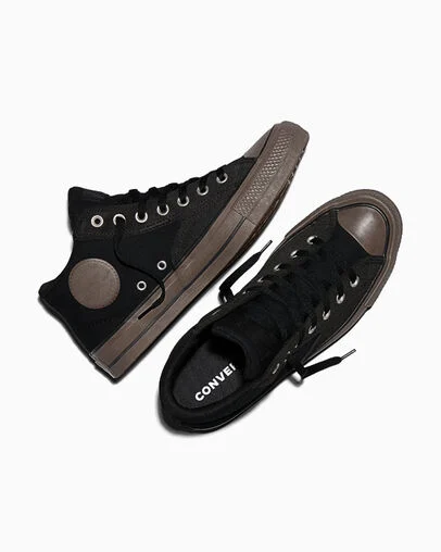 Chuck Taylor All Star Malden Street Canvas & Suede Black/Brown/Total Eclipse Black, Angled View
