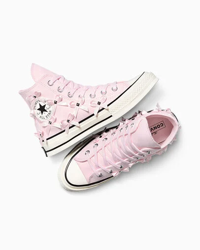 Chuck 70 Bows & Studs Pink Frosting/Egret/Black, Angled View