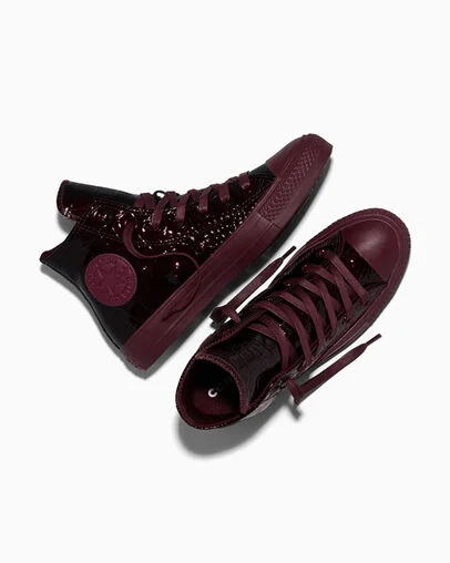 Chuck Taylor All Star Crocodile Leather Deep Bordeaux/Deep Bordeaux, Angled View
