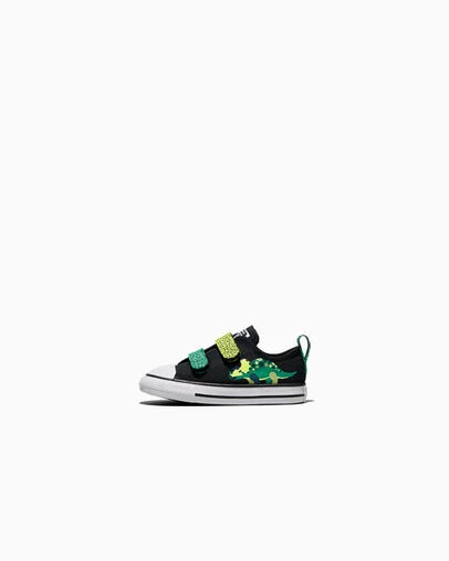 Chuck Taylor All Star Dinos Easy On Black/White/Neon Mantis Green, Inner Side View