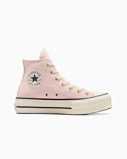 Chuck Taylor All Star Lift Platform Suede Pale Petal/Natural Ivory/Black, Outer Side View
