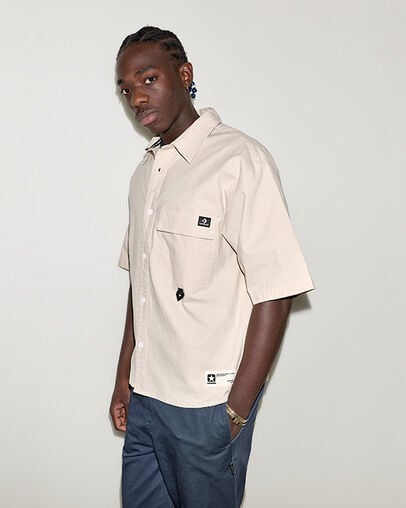 Ripstop Short-Sleeve Shirt Classic Ecru, Back View