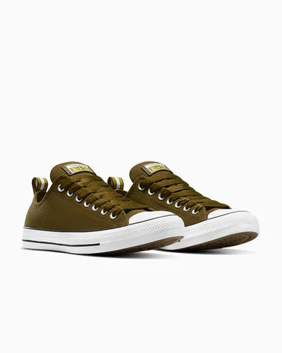 Chuck Taylor All Star Heavy Canvas Surplus Olive/Moss Sauce/White, Top and Side View