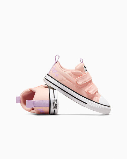 Chuck Taylor All Star Easy-On Butterflies Soft Peach/Grape Fizz/White, Detail Angle View